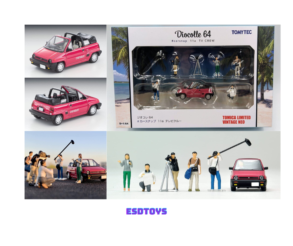 Tomytec Diocolle TV Show Crew Honda City Cabriolet Set 1:64 Die-cast Car Model