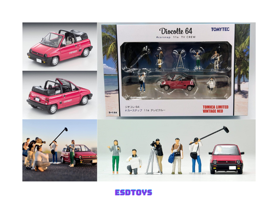 Tomytec Diocolle TV Show Crew Honda City Cabriolet Set 1:64 Die-cast Car Model