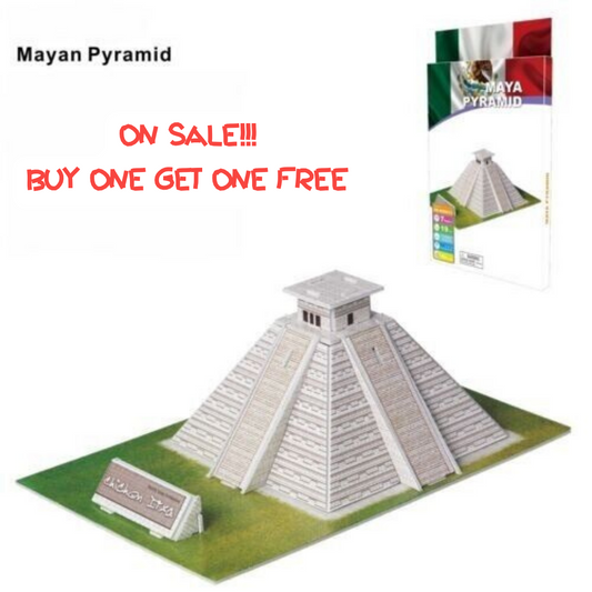 Famous Word Building Mexico Maya Pyramid 3D Jigsaw Puzzle DIY Model Set 19 PCS