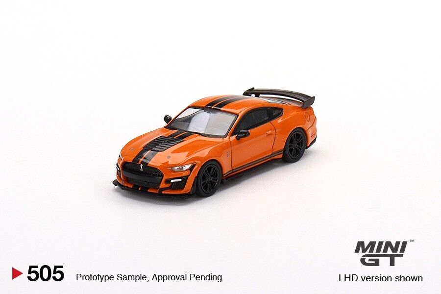 Mini GT Ford Mustang Shelby GT500 Twister Orange 1:64 Die-cast Metal Scale Car Model