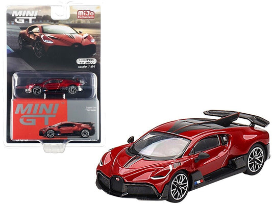 Mini GT Bugatti Divo Carbon Red Metallic 1:64 Die-cast Metal Scale Car Model