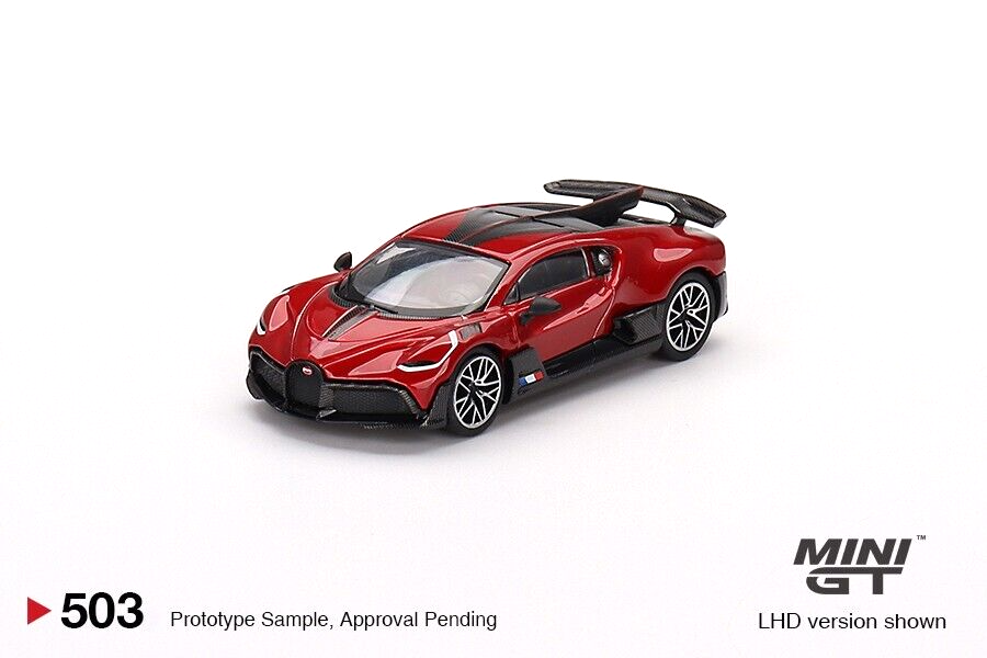 Mini GT Bugatti Divo Carbon Red Metallic 1:64 Die-cast Metal Scale Car Model