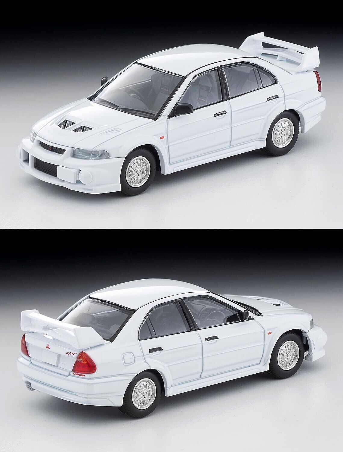 Tomytec Vintage Mitsubishi Lancer Evolution VI RS JDM Modelo de Coche de Metal Blanco 1/64