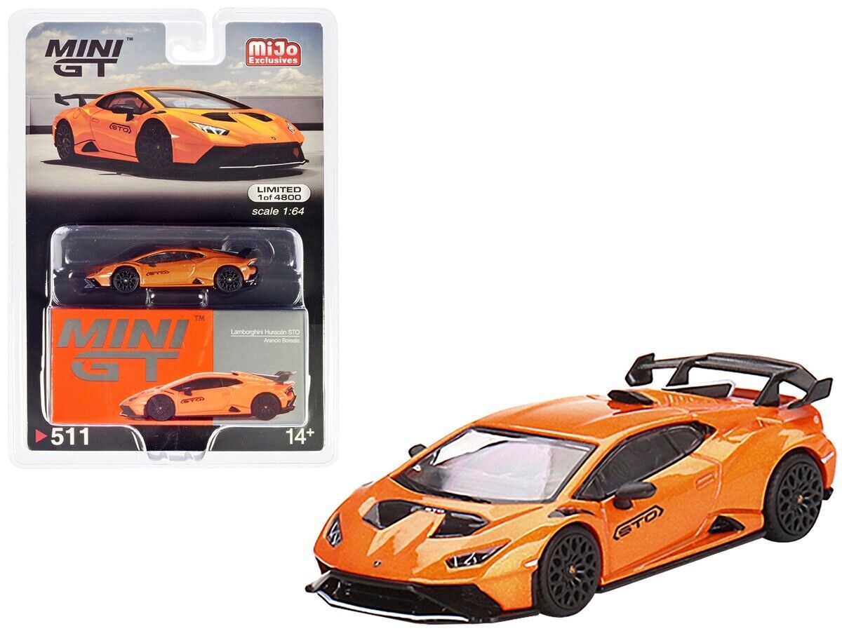 MINI GT Lamborghini Huracán STO Arancio Boreal 1/64 Metal Die-cast Car Model