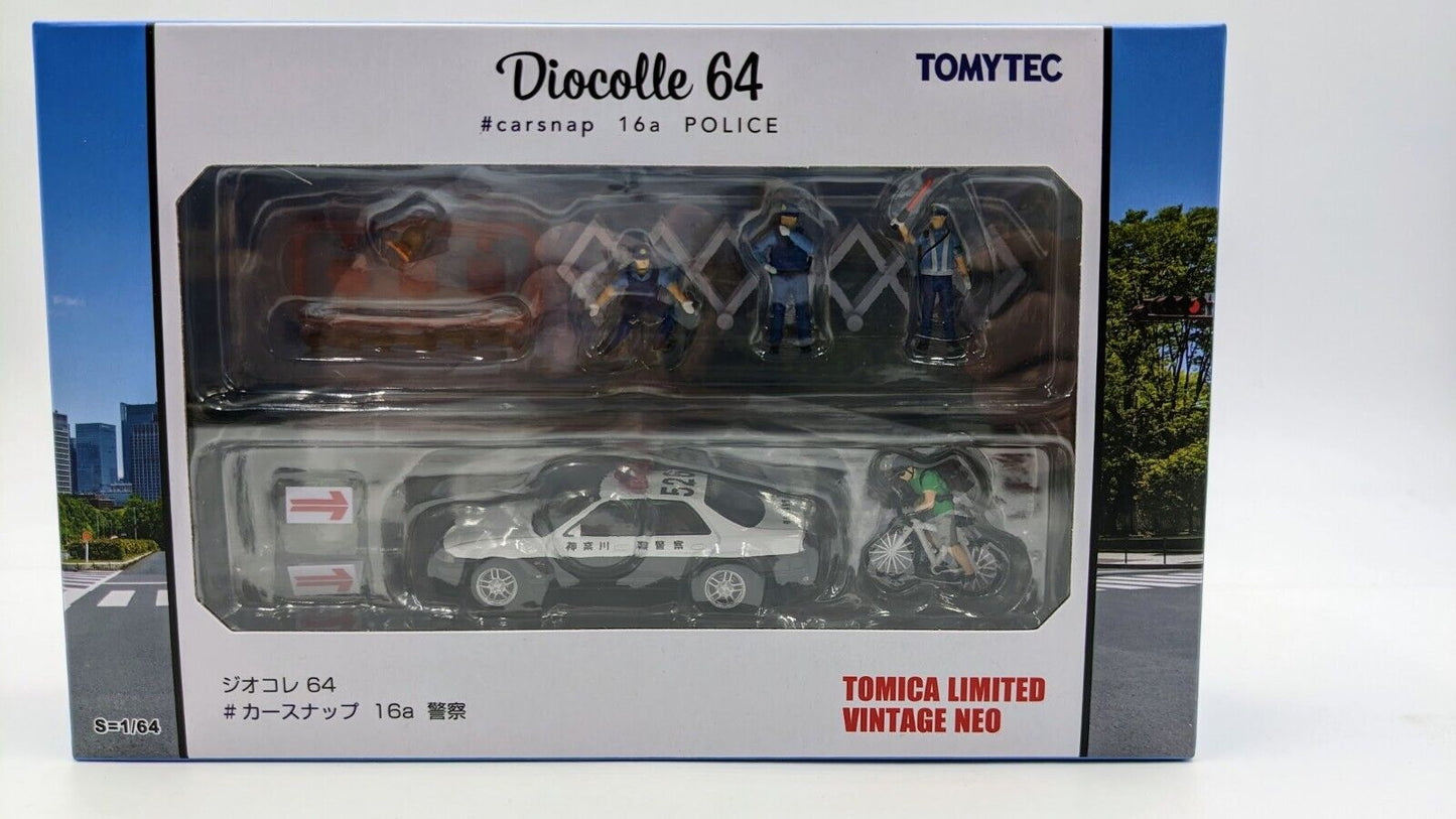 Tomytec Diorama Nissan Skyline GT-R R33 conjunto de policía japonesa 1:64 coches fundidos a presión modelo Juguetes