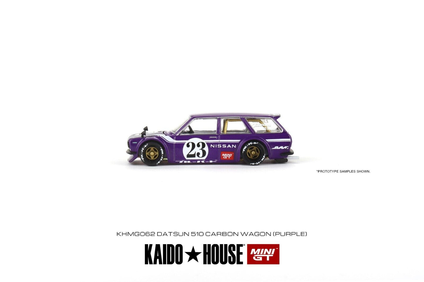 Mini GT Kaido House Datsun 510 Wagon FIBRA DE CARBONO V1 JDM Modelo de coche fundido a presión 1/64