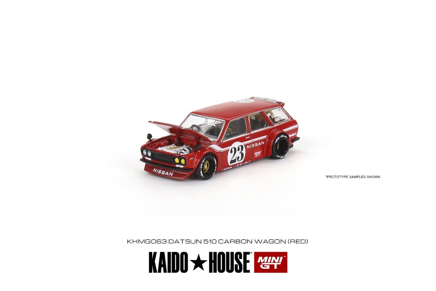 Mini GT Kaido House Datsun KAIDO 510 Wagon CARBON FIBER V2 1/64 Die-cast Car Model