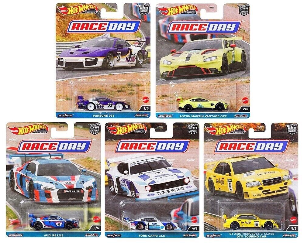 2023 Hot Wheels Car Cultures Race Day 5 Car Set Metal Die-cast Toy 1/64 Car Model