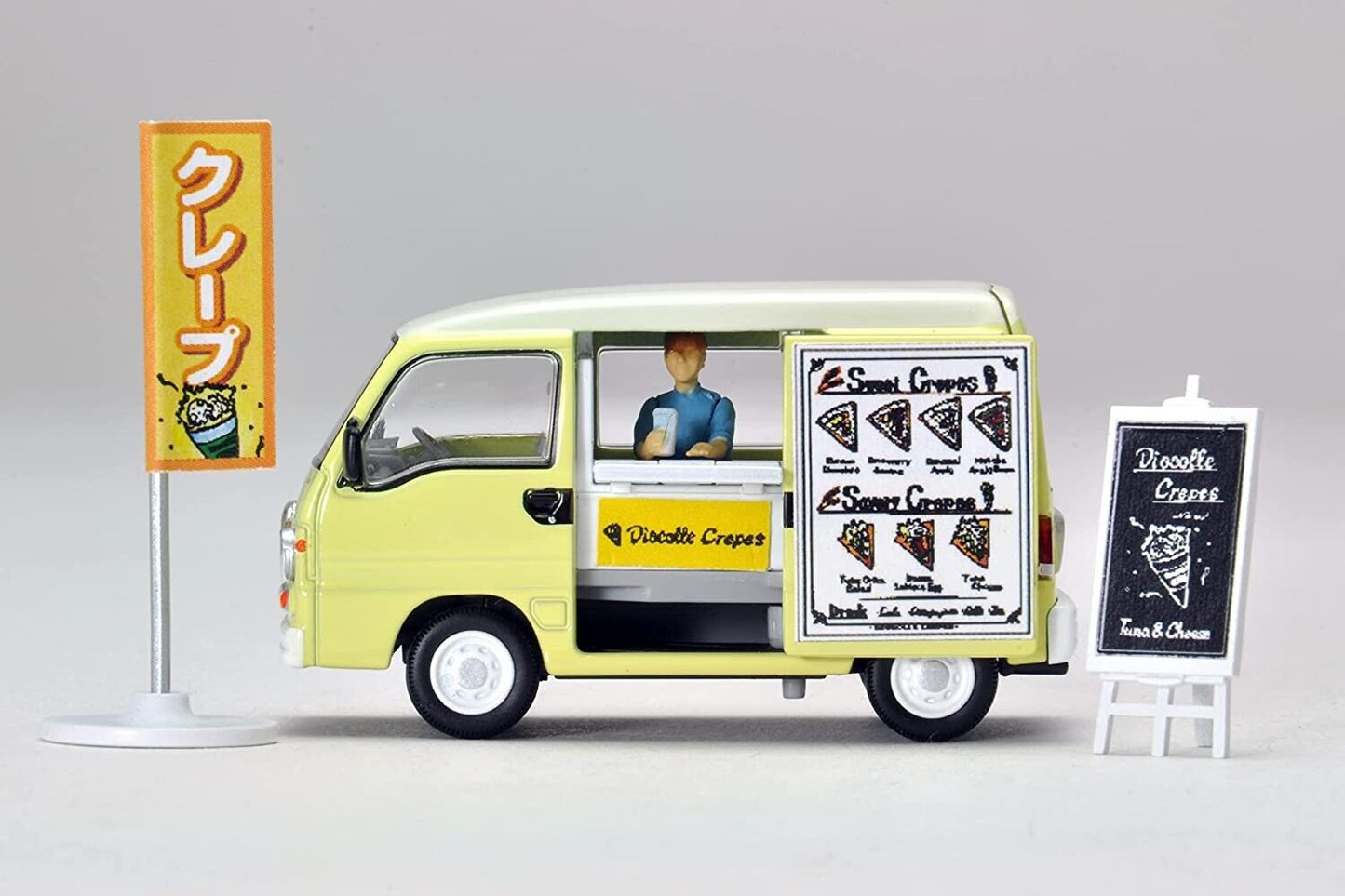 Tomytec Diorama Subaru Samber Food Van Crepe Shop Set 1:64 juguetes de modelo de coche fundido a presión