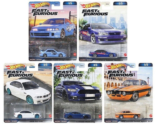 2023 Hot Wheels Fast & Furious C Case 5 Car Set Metal Toy 1/64 Die-cast Car Model