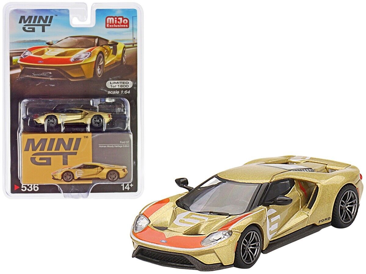 Mini GT Ford GT Holman Moody Heritage Edition, modelo de coche fundido a presión de Metal 1/64