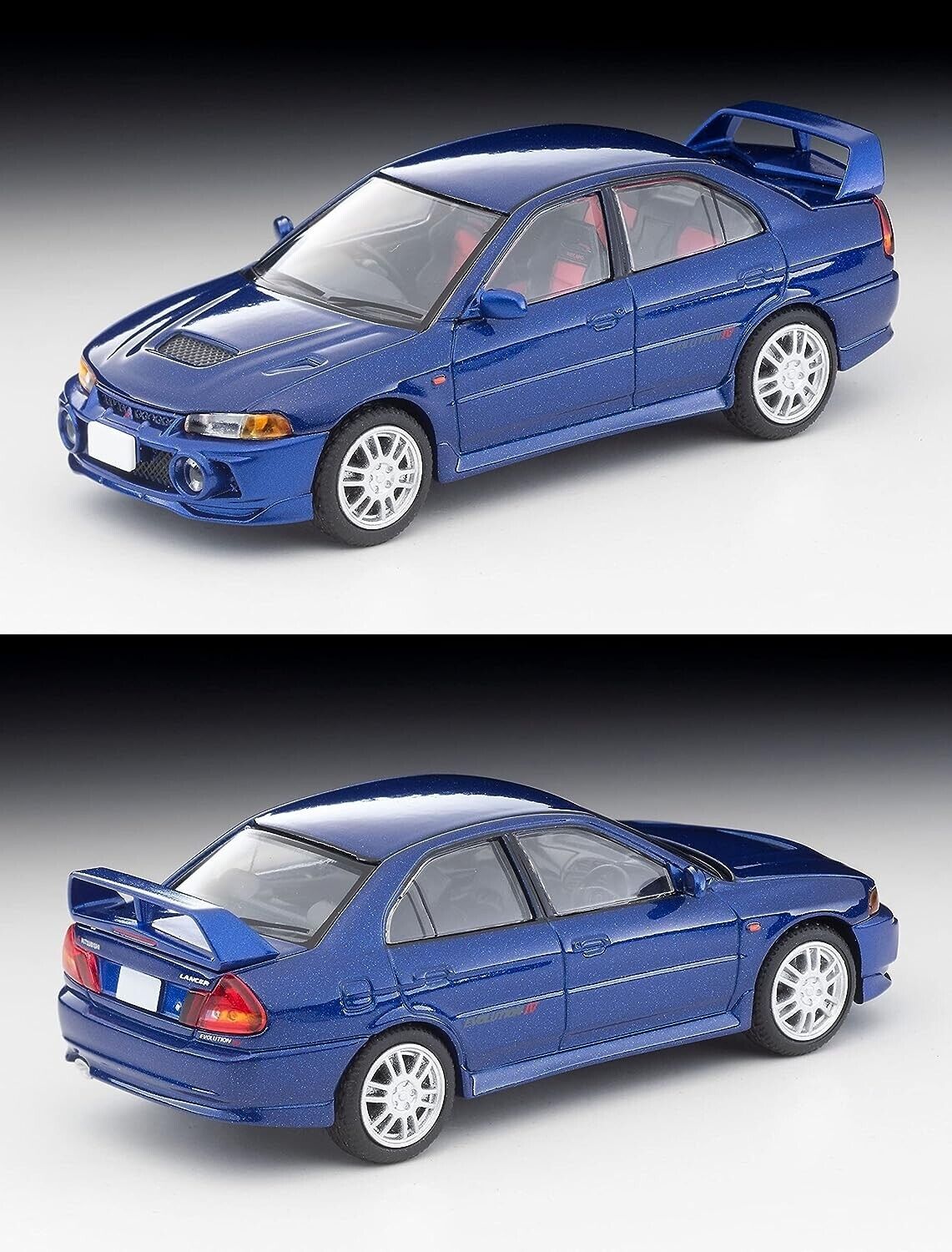 Tomytec Vintage Mitsubishi Lancer Evolution IV GSR JDM Modelo de coche de metal azul marino 1/64