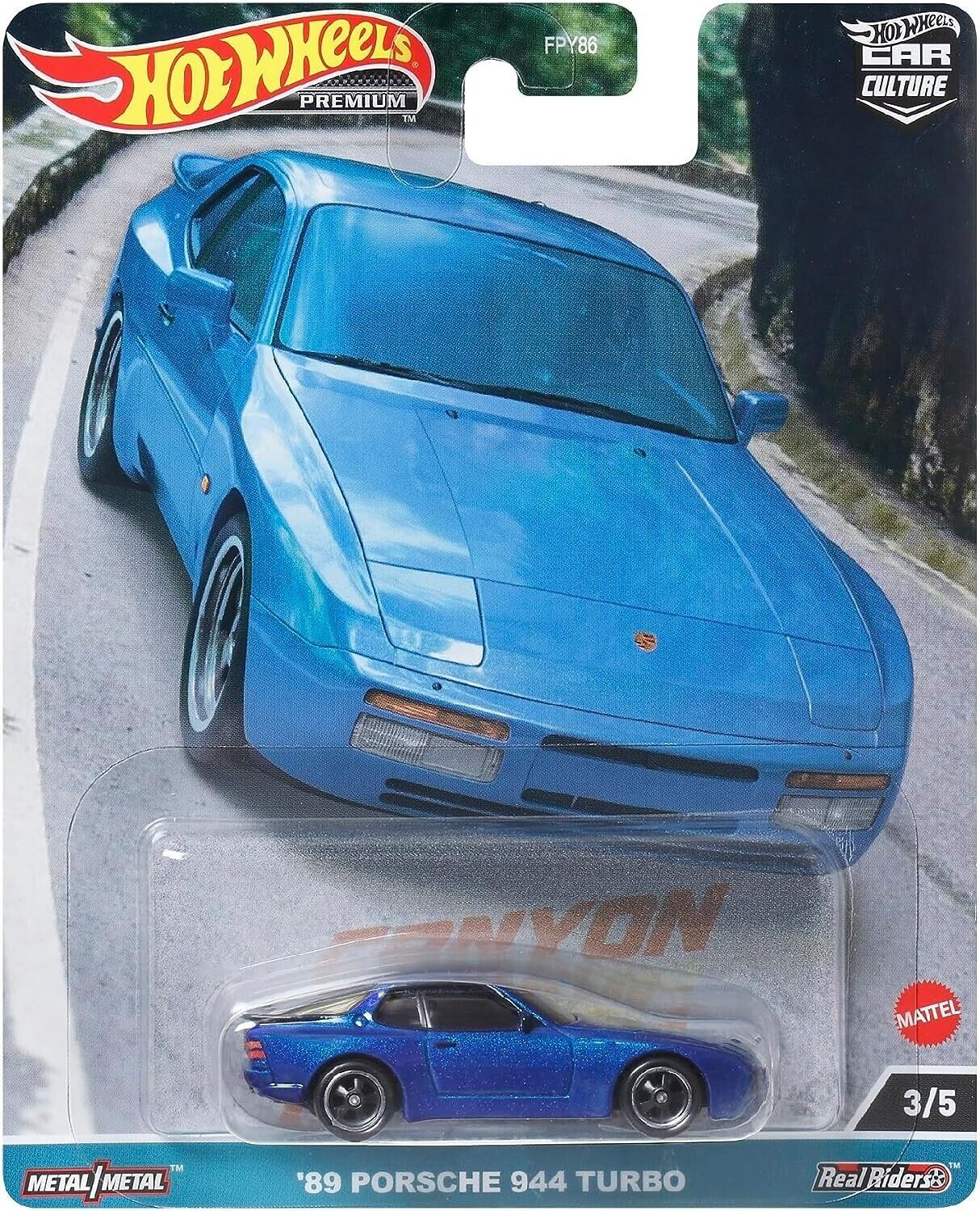 2023 Hot Wheels Car Culture Canyon Warriors '89 Porsche 944 Turbo Car Blue 1/64