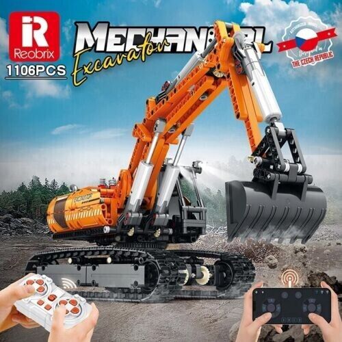 Reobrix Bluetooth RC Control Excavator Model Building Blocks Kit 1106 PCS