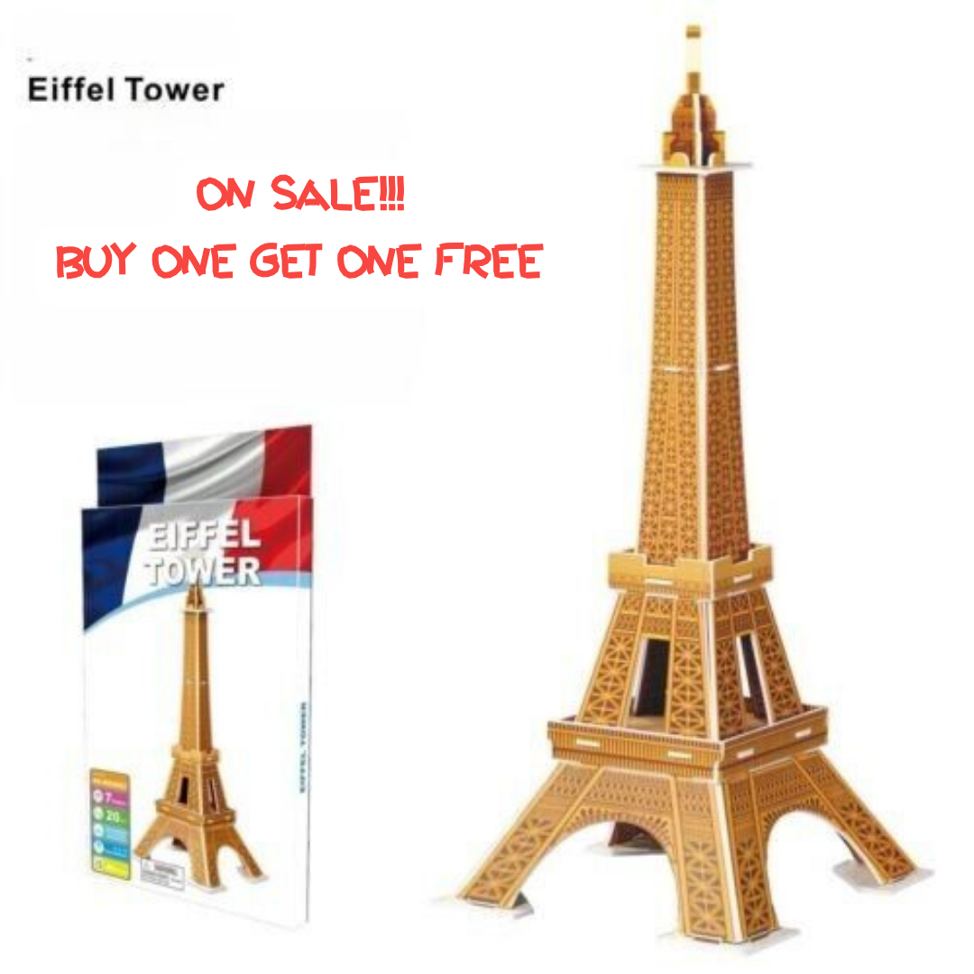 Famoso edificio de palabras Torre Eiffel de París Rompecabezas 3D Juego de modelos DIY 20 PCS