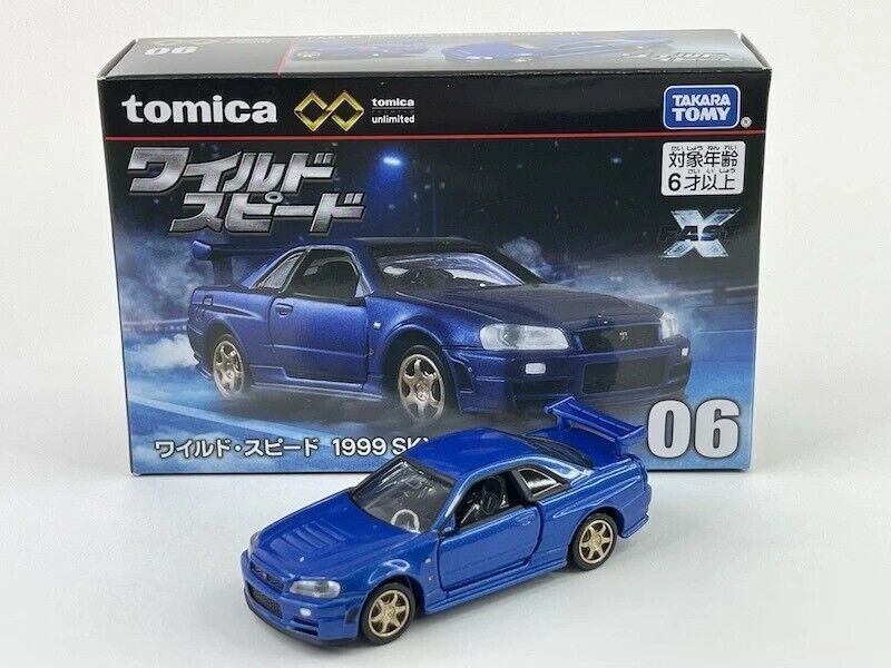 Tomica Rápido y Furioso x 1999 Nissan Skyline GT-R JDM Modelo de coche fundido a presión 1/64