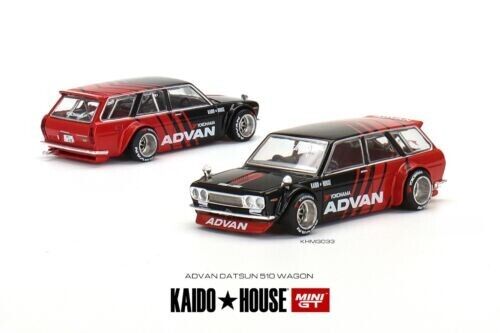 Mini GT KAIDO HOUSE Datsun Wagon ADVAN JDM 1:64 coches fundidos a presión modelo Juguetes