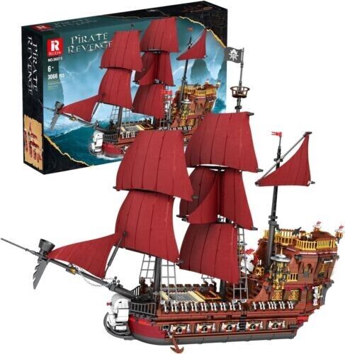 Reobrix Building Toy Caribbean Pirate Ship Building Model Building Blocks Kit 3066PCS