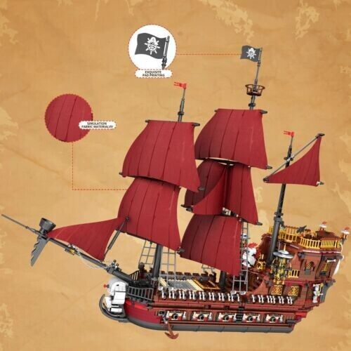 Reobrix Building Toy Caribbean Pirate Ship Building Model Building Blocks Kit 3066PCS