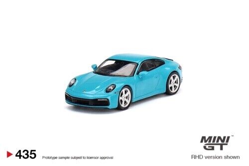 MINI GT Porsche 911 Carrera S Miami azul escala 1:64 juguetes de modelo de coche fundido a presión