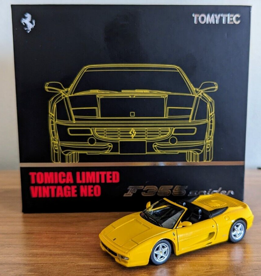 Tomytec Vintage Neo Ferrari F355 Spider Metal Diecast Car Modelo 1/64 Amarillo