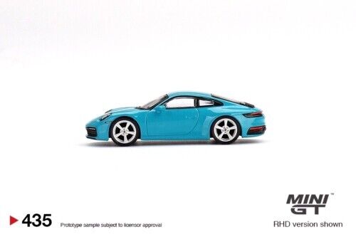 MINI GT Porsche 911 Carrera S Miami azul escala 1:64 juguetes de modelo de coche fundido a presión