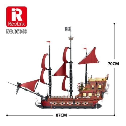 Reobrix juguete de construcción Barco Pirata del Caribe modelo de construcción Kit de bloques de construcción 3066 Uds