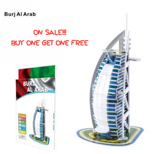 Word Famous Building Burj Al Arab Dubai 3D Jigsaw Puzzle DIY Model Set 17 PCS
