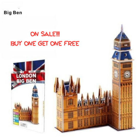 Word Famous Building London Big Ben 3D Jigsaw Puzzle DIY Modelo Set 34 PCS