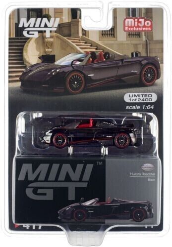 MINI GT Pagani Huayra Roadster negro escala 1:64 juguetes de coche fundido a presión