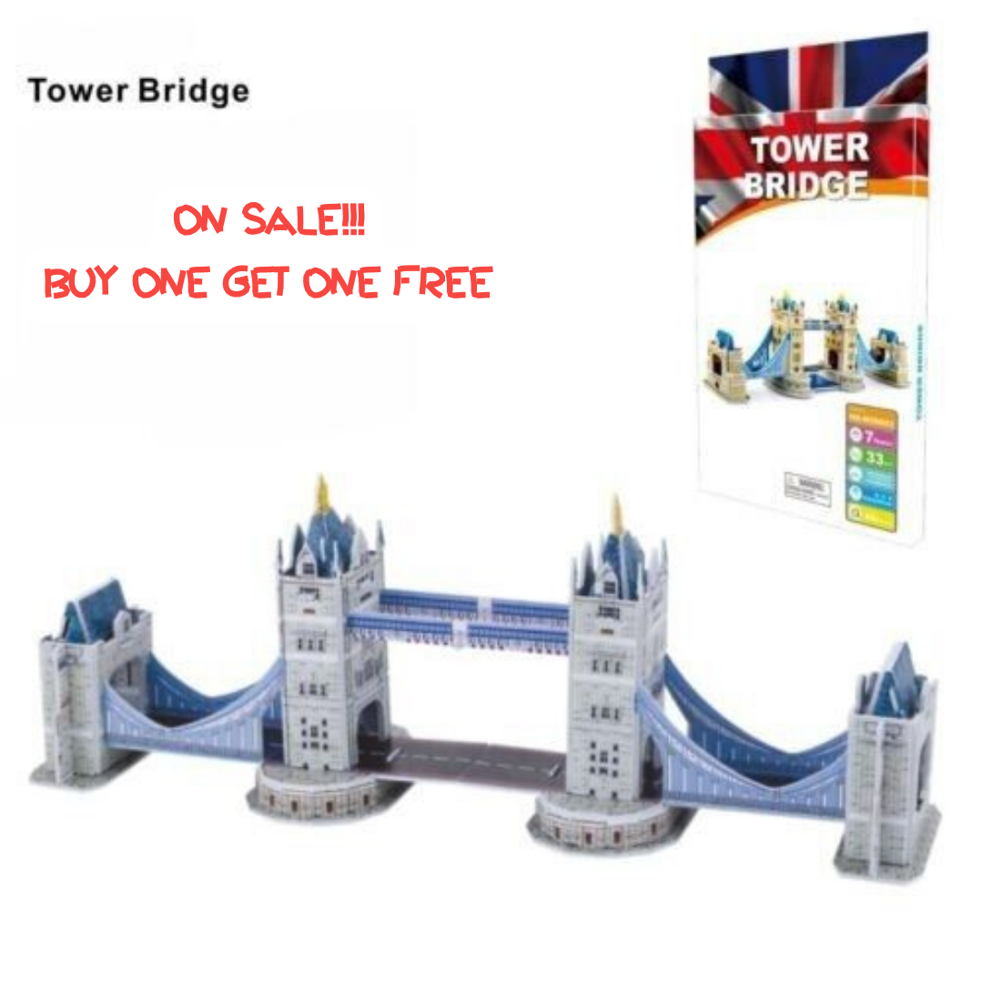 Word Famous Building London Tower Bridge 3D Rompecabezas DIY Modelo Set 33 PCS