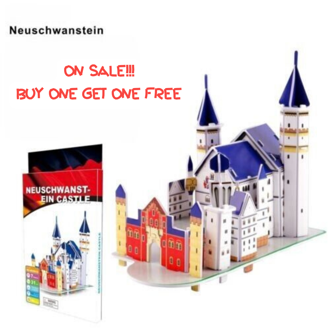 Palabra edificio famoso Castillo de Neuschwanstein rompecabezas 3D modelo DIY Set 31 PCS