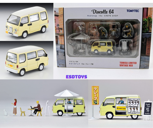 Tomytec Diorama Subaru Samber Food Van Crepe Shop Set 1:64 Die-cast Car Model Toys