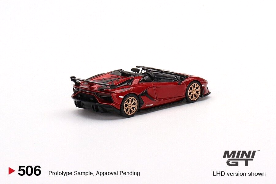 Mini GT Lamborghini Aventador SVJ Roadster Rosso Efesto 1:64 Die-cast Scale Car Model