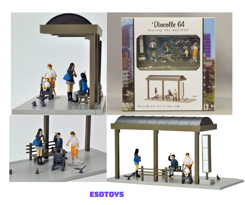 Tomytec Diocolle 64 Japón estación de parada de autobús Set escala 1:64 figura Mini muñecas Juguetes