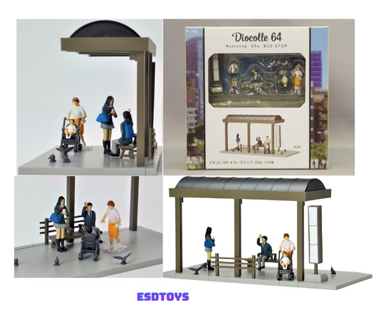 Tomytec Diocolle 64 Japan Bus Stop Station Set 1:64 Scale Mini Dolls Toys