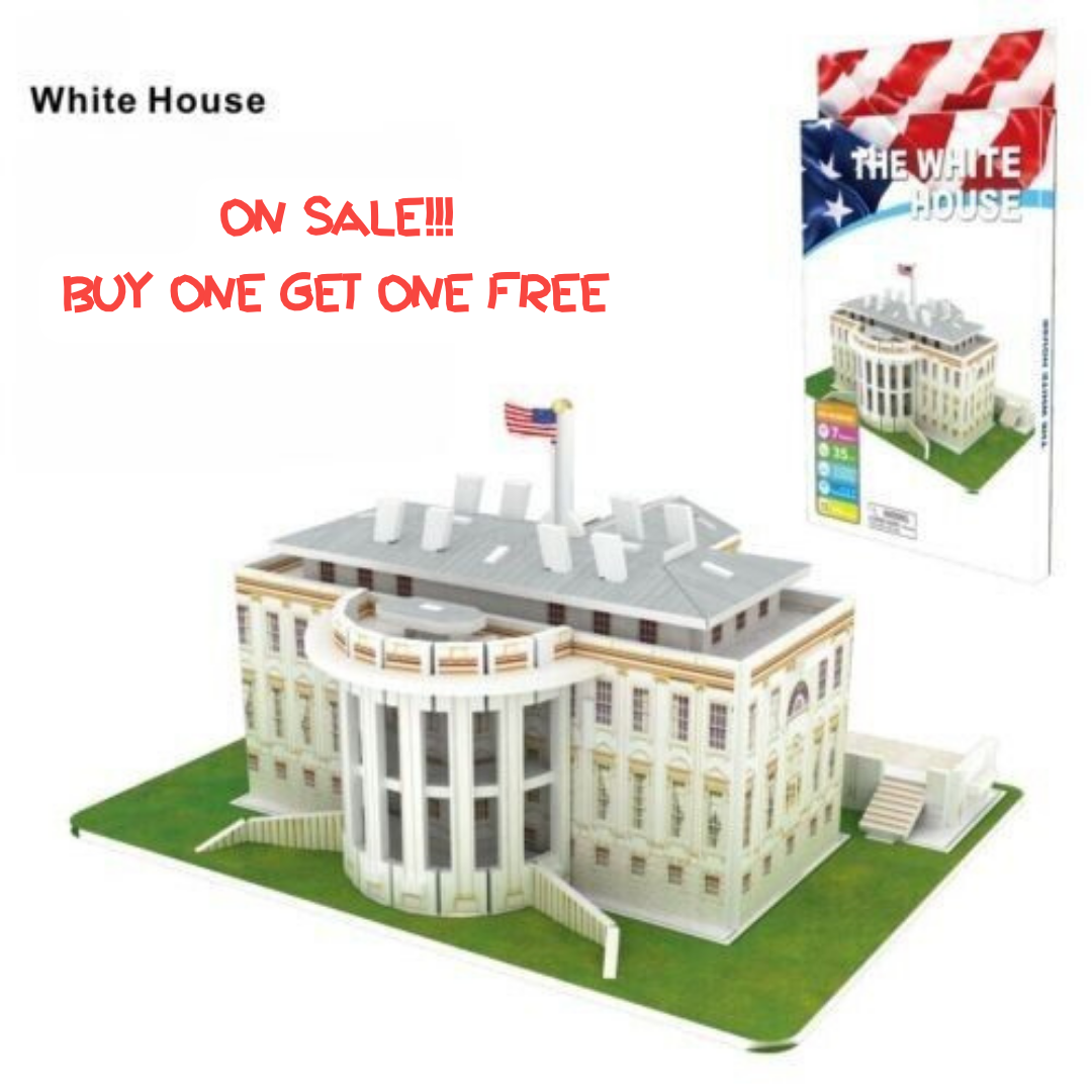 Palabra edificio famoso La Casa Blanca 3D rompecabezas modelo DIY Set 35 PCS