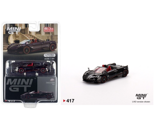 MINI GT Pagani Huayra Roadster negro escala 1:64 juguetes de coche fundido a presión