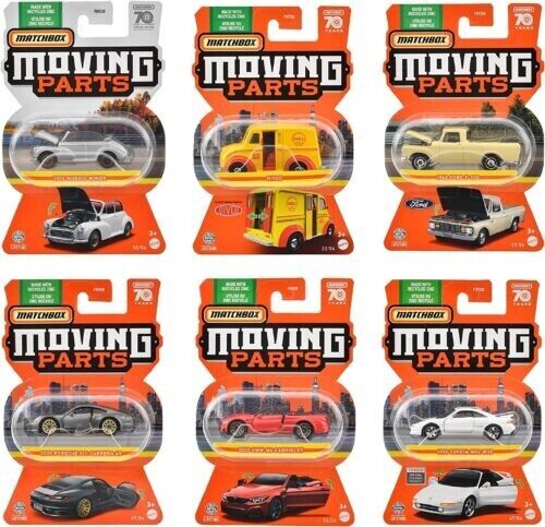 Matchbox 2023 Piezas móviles C Juego de 8 juguetes de modelo de coche fundido a escala 1:64