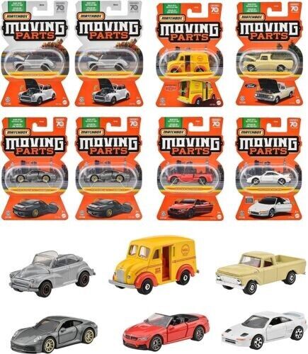 Matchbox 2023 Moving Parts C Set of 8 1:64 Scale Die-cast Car Model Toys