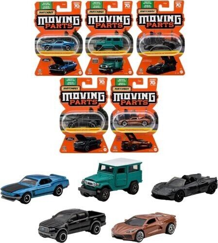 Matchbox 2023 Piezas móviles B Juego de 8 coches Escala 1:64 Juguetes de modelo de coche fundido a presión