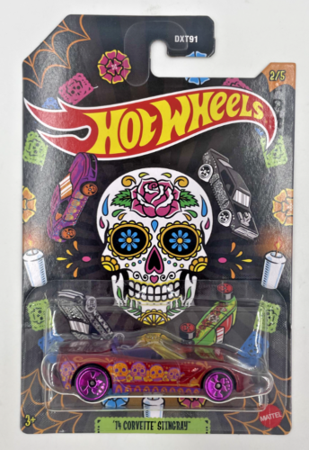 Hot Wheels 2023 Calavera de Halloween, juego de 5 coches, escala 1:64, juguetes de modelo de coche fundido a presión