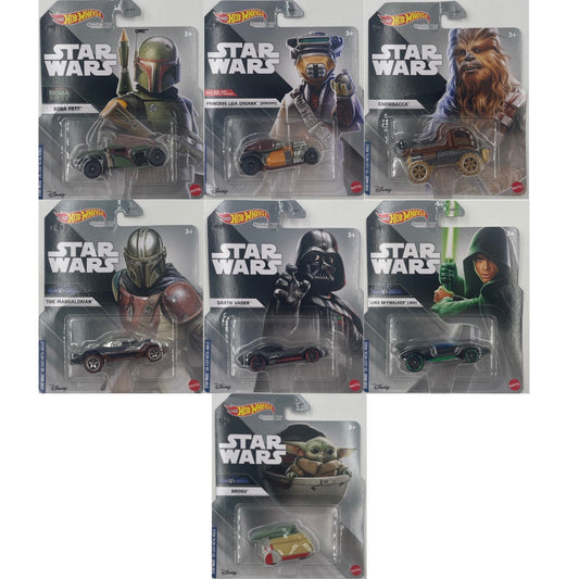 Hot Wheels 2023 Juego de personajes de Star Wars de 8 coches escala 1:64 juguetes de coche modelo fundido a presión