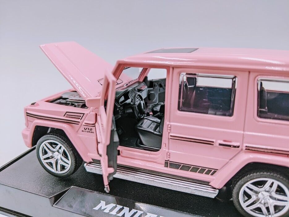 Mercedes-Benz G65 AMG V12 1/32 Diecast Cars Models Sound&light Door Open Pink miniauto