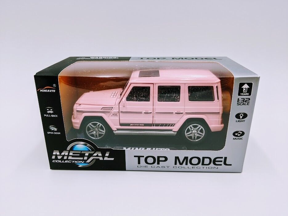 Mercedes-Benz G65 AMG V12 1/32 Diecast Cars Models Sound&light Door Open Pink miniauto